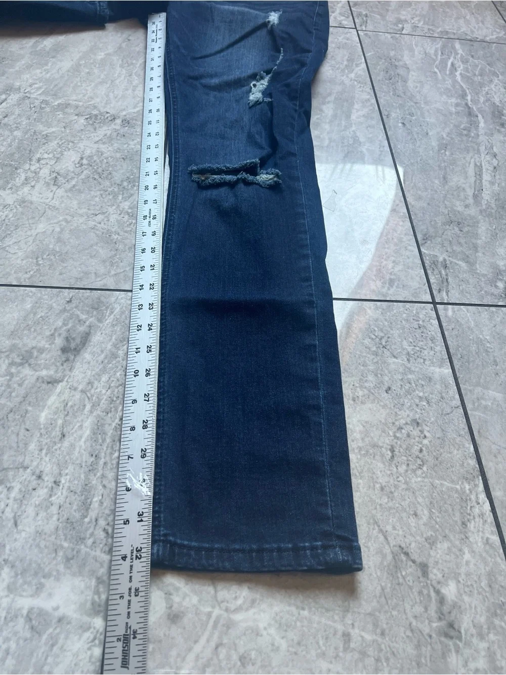 Barbell Apparel Mens Jeans Sz 36 Straight Leg Stretch USA MADE Denim Distressed